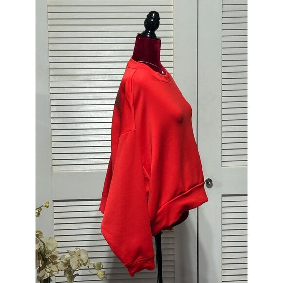 The North Face Women's Orange Horizon Performance Crewneck Sweatshirt Sz XL 3056 - Picture 3 of 14